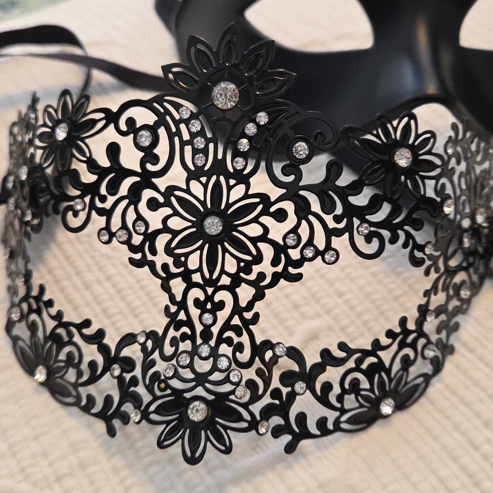 Elegant Black Masquerade Masks His & Hers